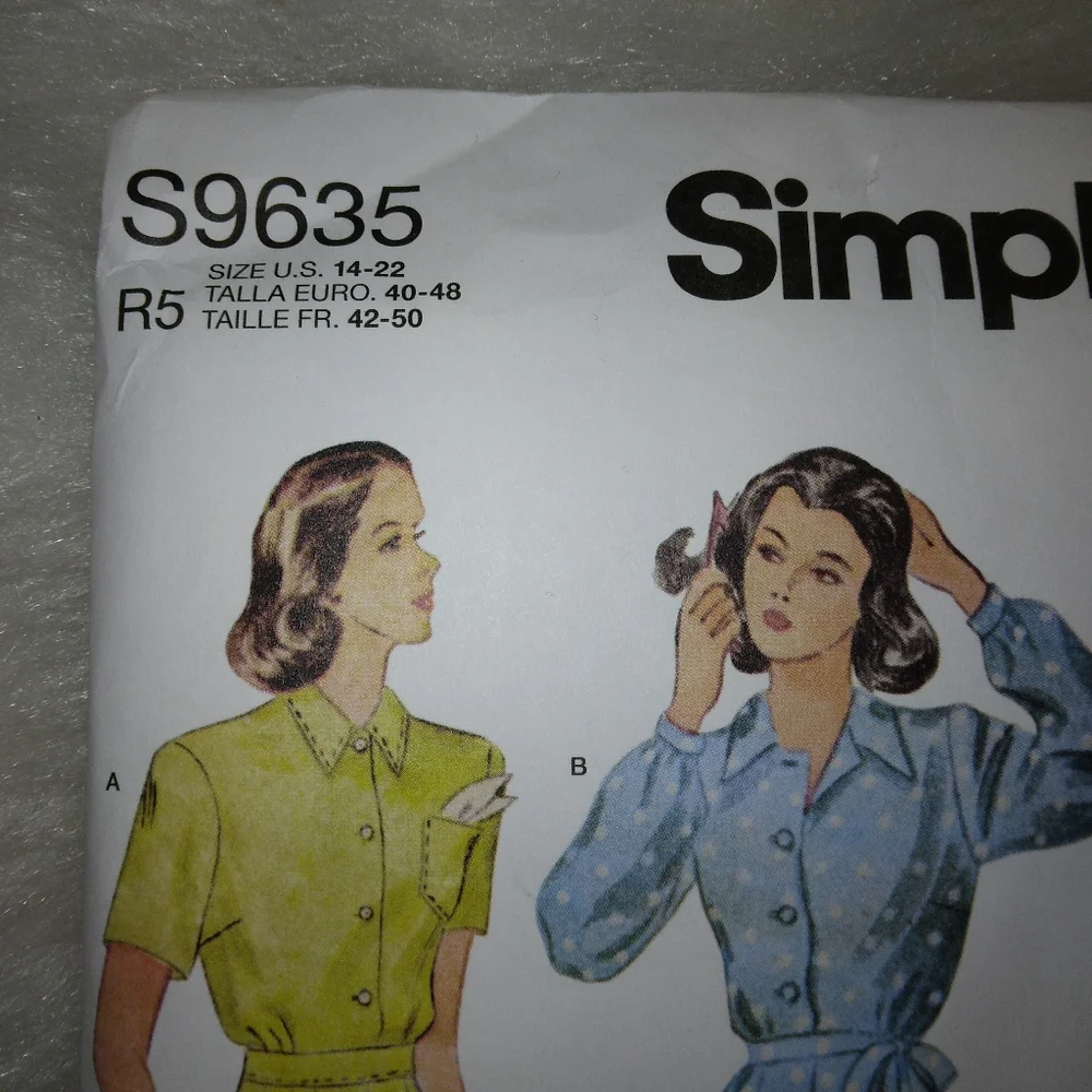 SIMPLICITY S9635 Sz 14-22 Vintage 1940s 2 piece Lounge set